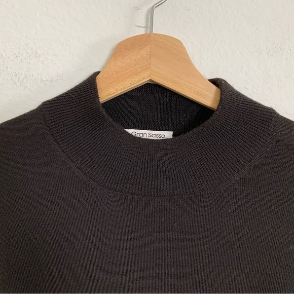 Gran Sasso Garys Virgin Wool Pullover Mock Neck Sweater Mens 2XL Dark Brown - Picture 7 of 11